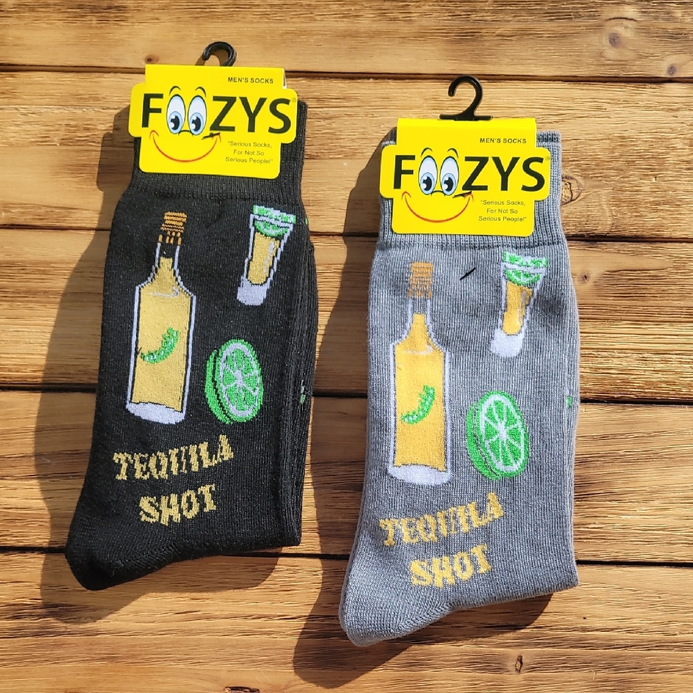 NWT Foozy's Men's Fun Socks - Black and Gray